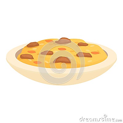 Healthy pilaf icon cartoon vector. Rice food Vector Illustration