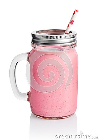 Healthy pink smoothie Stock Photo