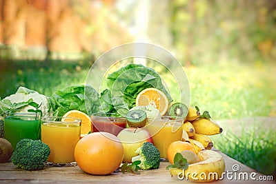 Healthy refreshing drink in hot summer, drinks, baverage organic fruit and vegetable Stock Photo