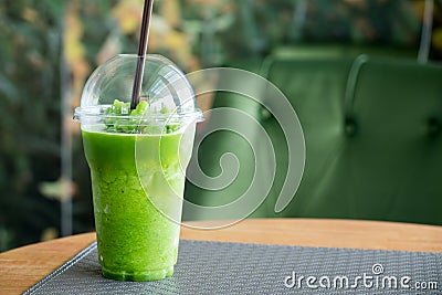 Healthy and refreshment smoothies from fresh organic vegetable a Stock Photo