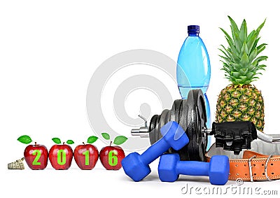 Healthy resolutions for the New Year 2016 Stock Photo