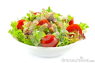 Healthy salad with croutons Stock Photo