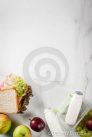 Healthy school lunch box Stock Photo