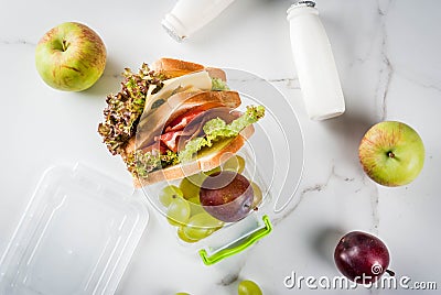 Healthy school lunch box Stock Photo