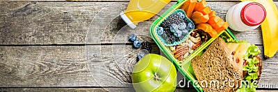 Healthy school lunch box Stock Photo