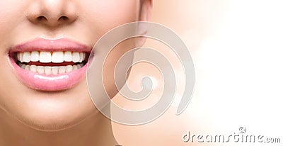 Healthy smile. Teeth whitening. Dental care Stock Photo