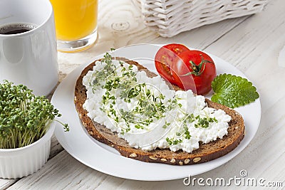 Healthy spring summer low fat breakfast Stock Photo