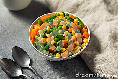 Healthy Steamed Mixed Vegetables Stock Photo