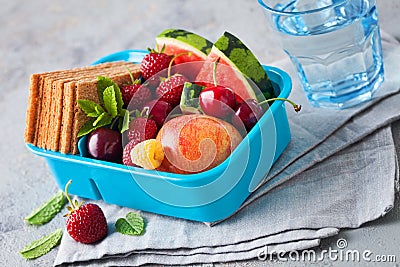 Healthy summer lunch box Stock Photo