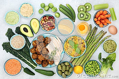 Healthy Super Food Collection to Boost Immune System Stock Photo