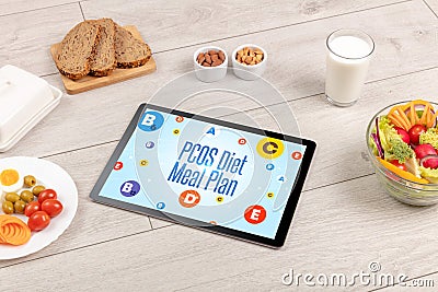 Healthy Tablet Pc compostion Stock Photo