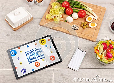 Healthy Tablet Pc compostion Stock Photo