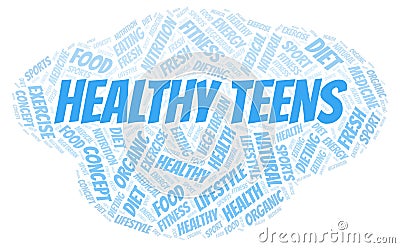 Healthy Teens word cloud Stock Photo