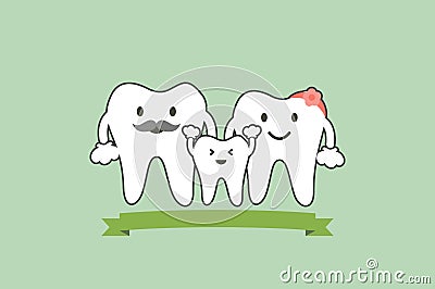 Healthy teeth family smile and happy, dental care concept Vector Illustration