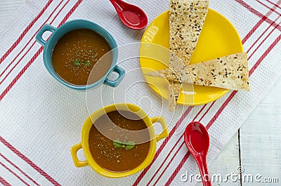 Healthy tomato soup Stock Photo