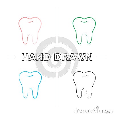 Healthy tooth hand drawn icons set Vector Illustration