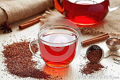 Healthy traditional herbal rooibos beverage tea Stock Photo