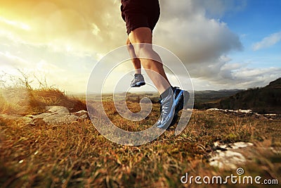 Healthy trail run Stock Photo