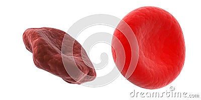healthy and unhealthy blood cell Cartoon Illustration