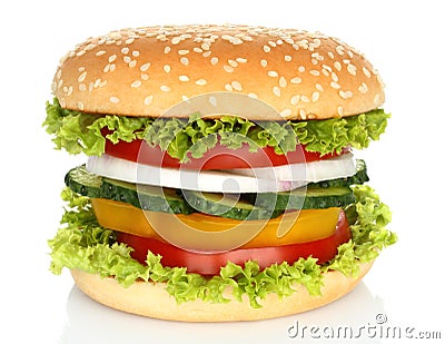 Healthy vegan burger with raw vegetables Stock Photo