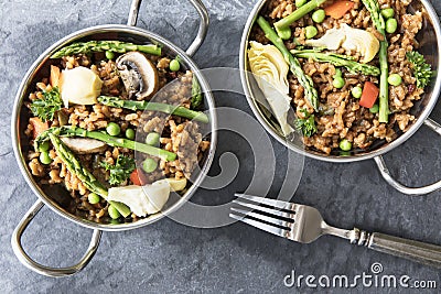 Healthy Vegan Paella Stock Photo