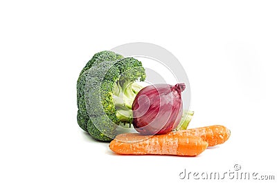 Healthy Vegetables Isolated On White Background Stock Photo