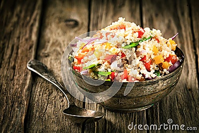 Healthy vegetarian quinoa recipe Stock Photo