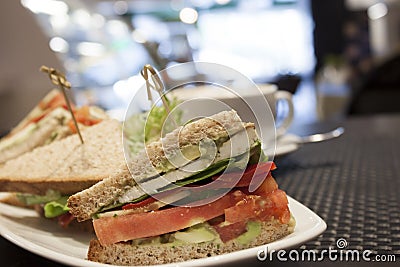 Healthy Veggie Sandwich Stock Photo