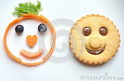 Healthy versus unhealthy food concept Stock Photo