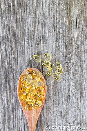 Healthy Vitamins, Omega 3,top view. Stock Photo