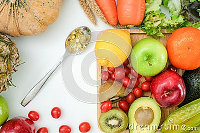 Healthy wellbeing Ketogenic diet healthy Vegetable diet nutrition and medication Stock Photo