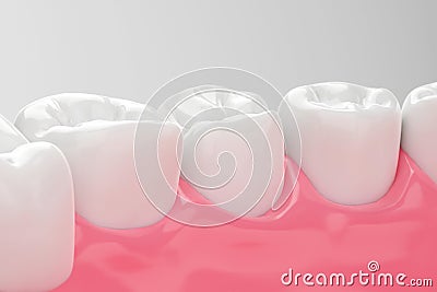 Healthy white teeth and pink gums Stock Photo