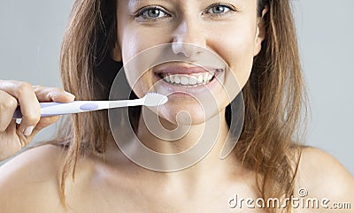 For healthy white teeth Stock Photo