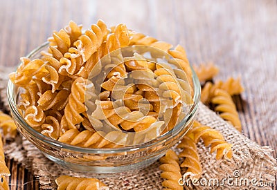 Healthy Wholemeal Fussili Stock Photo