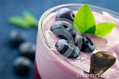 Healthy yogurt with berries Stock Photo