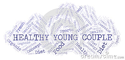 Healthy Young Couple word cloud. Stock Photo