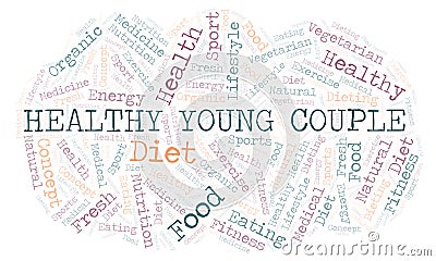 Healthy Young Couple word cloud. Stock Photo