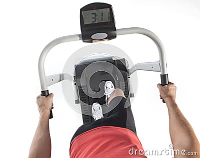 Healthy Young Man Workout on Treadmill Stock Photo