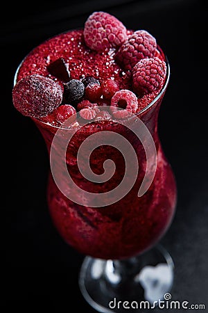 Healty and tasty glass of forest fruit Stock Photo