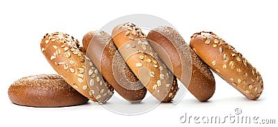 Heap of bagels Stock Photo