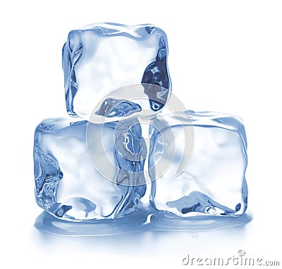 Ice cubes isolated Stock Photo