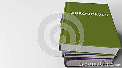 Heap of books on AGRONOMICS, 3D rendering Stock Photo