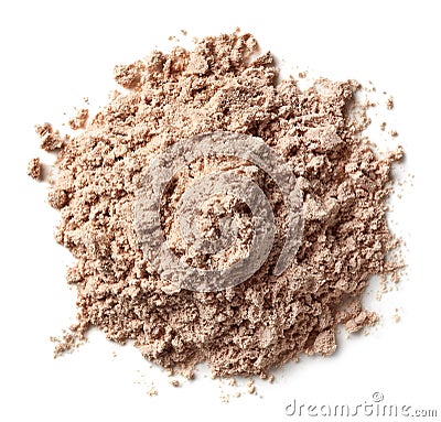 Heap of chocolate protein powder Stock Photo