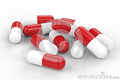 Heap of capsule pill Stock Photo