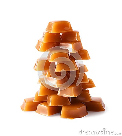 Heap of caramel candy Stock Photo