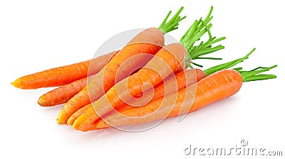 Heap of carrots vegetable isolated on white background Stock Photo