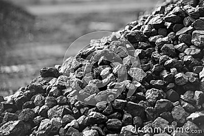 Heap of coal. Stock Photo