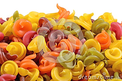 Heap of colored italian pasta Stock Photo