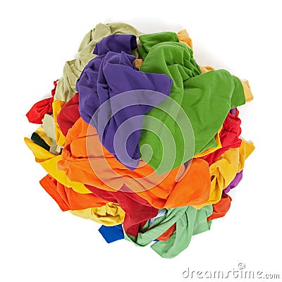 Heap of colorful clothes from above Stock Photo