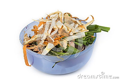 Heap of compost vegetables peelings from cooking Stock Photo